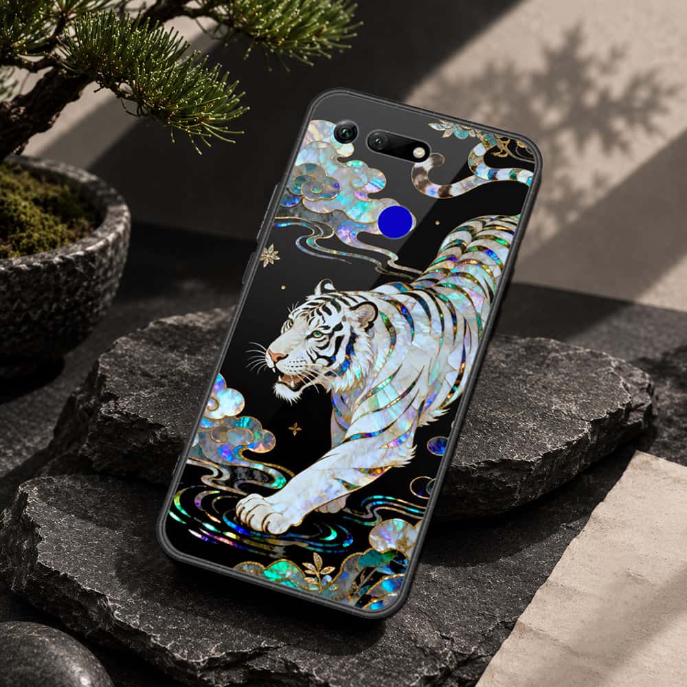 Huawei Honor View 20 Cover - Pearl Dynasty Series - HQ Ultra Shine Premium Infinity Glass Soft Silicon Borders Case