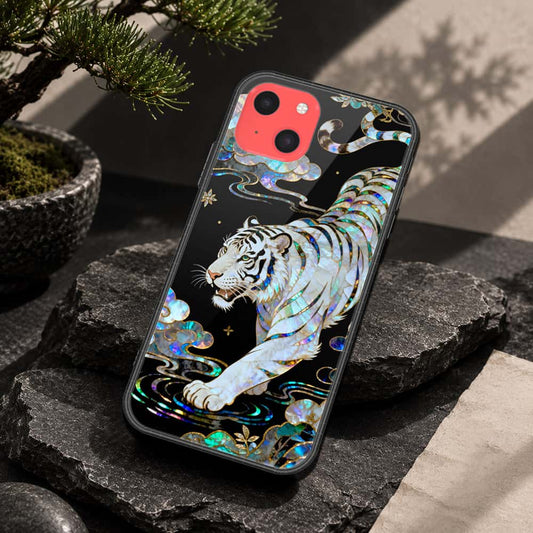 iPhone 13 Mini Cover - Pearl Dynasty Series - HQ Ultra Shine Premium Infinity Glass Soft Silicon Borders Case