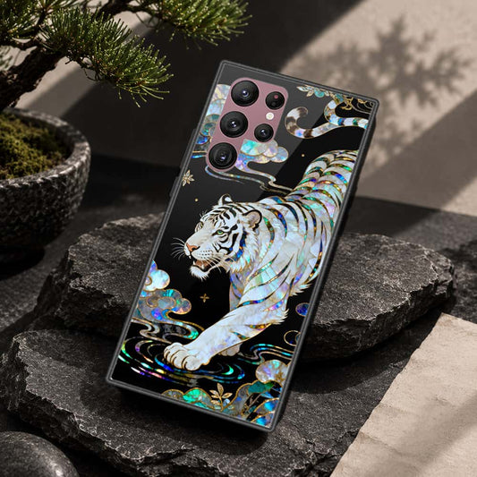 Samsung Galaxy S22 Ultra 5G Cover - Pearl Dynasty Series - HQ Ultra Shine Premium Infinity Glass Soft Silicon Borders Case