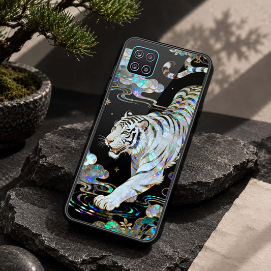 Samsung Galaxy A12 Nacho Cover - Pearl Dynasty Series - HQ Ultra Shine Premium Infinity Glass Soft Silicon Borders Case