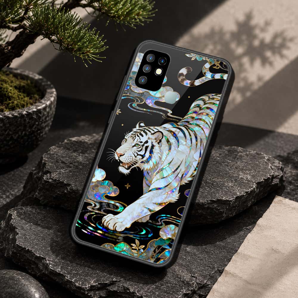 Infinix Hot 10 Cover - Pearl Dynasty Series - HQ Ultra Shine Premium Infinity Glass Soft Silicon Borders Case