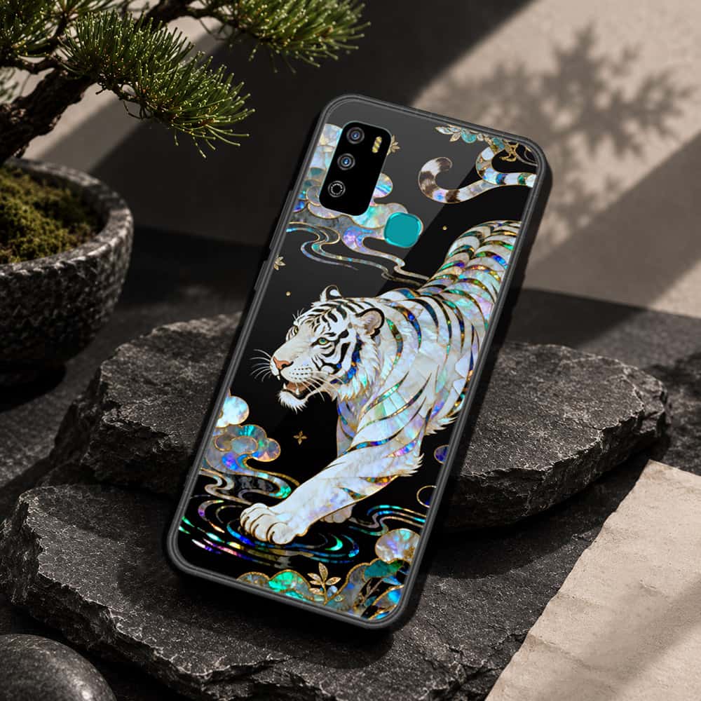 Infinix Hot 9 Play Cover - Pearl Dynasty Series - HQ Ultra Shine Premium Infinity Glass Soft Silicon Borders Case