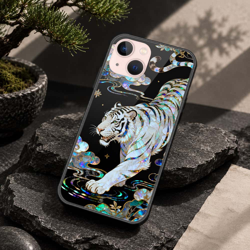 iPhone 14 Plus Cover - Pearl Dynasty Series - HQ Ultra Shine Premium Infinity Glass Soft Silicon Borders Case