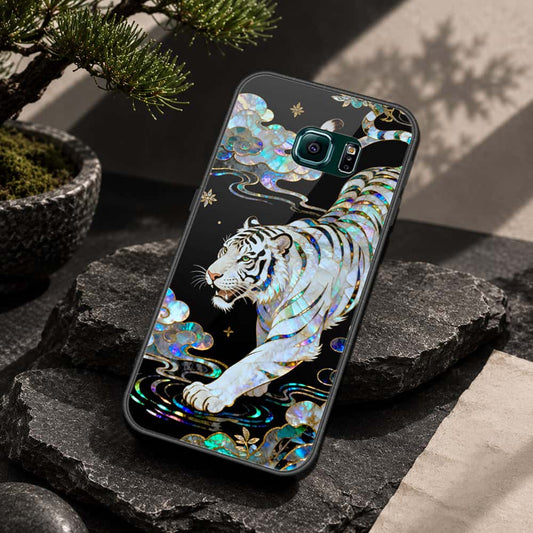 Samsung Galaxy S6 Edge Plus Cover - Pearl Dynasty Series - HQ Ultra Shine Premium Infinity Glass Soft Silicon Borders Case