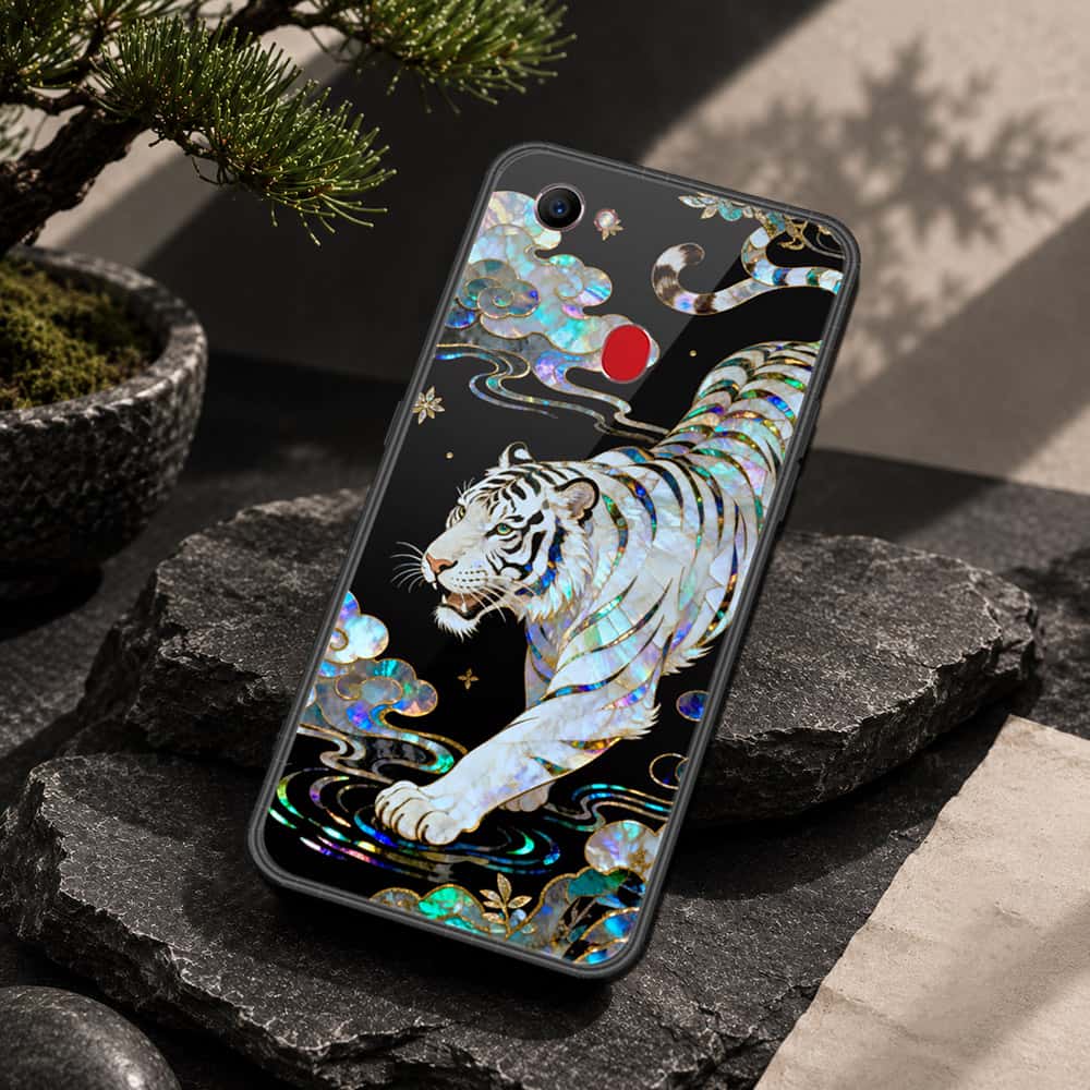 Oppo F7 Cover - Pearl Dynasty Series - HQ Ultra Shine Premium Infinity Glass Soft Silicon Borders Case