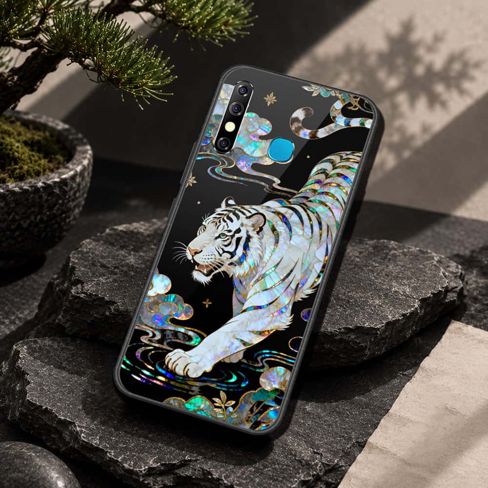 Infinix Hot 8 Cover - Pearl Dynasty Series - HQ Ultra Shine Premium Infinity Glass Soft Silicon Borders Case