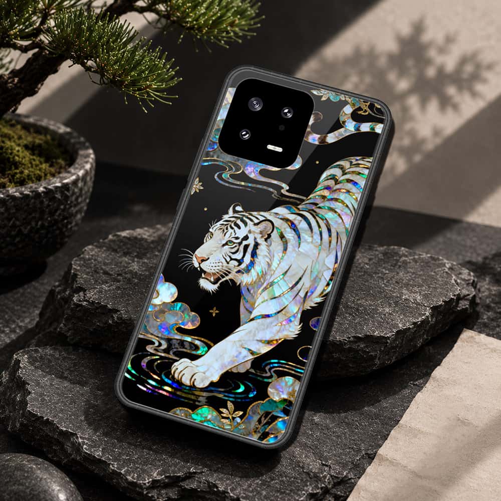 Xiaomi 13 Cover - Pearl Dynasty Series - HQ Ultra Shine Premium Infinity Glass Soft Silicon Borders Case