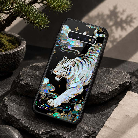 Samsung Galaxy S10 Cover - Pearl Dynasty Series - HQ Ultra Shine Premium Infinity Glass Soft Silicon Borders Case