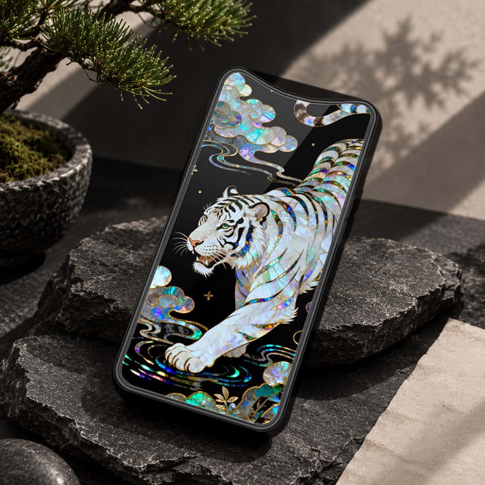 Oppo Find X Cover - Pearl Dynasty Series - HQ Ultra Shine Premium Infinity Glass Soft Silicon Borders Case