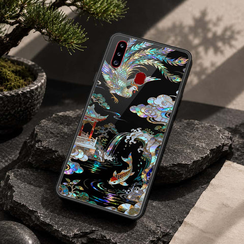 Samsung Galaxy A20s Cover - Pearl Dynasty Series - HQ Ultra Shine Premium Infinity Glass Soft Silicon Borders Case