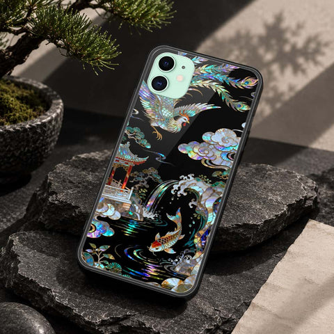iPhone 11 - Pearl Dynasty Series - HQ Ultra Shine Premium Infinity Glass Soft Silicon Borders Case