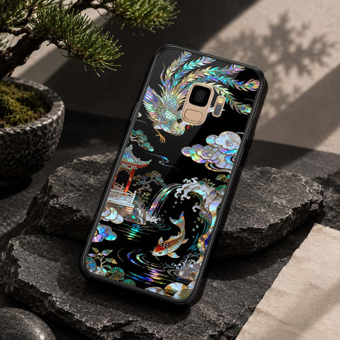 Samsung Galaxy S9 Cover - Pearl Dynasty Series - HQ Ultra Shine Premium Infinity Glass Soft Silicon Borders Case