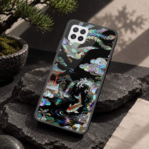 Samsung Galaxy A22 Cover - Pearl Dynasty Series - HQ Ultra Shine Premium Infinity Glass Soft Silicon Borders Case