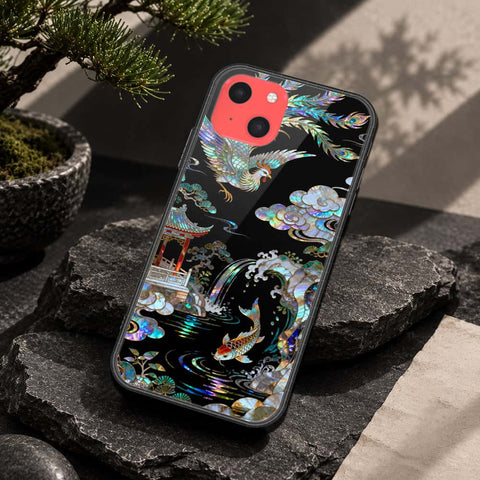 iPhone 13 Mini Cover - Pearl Dynasty Series - HQ Ultra Shine Premium Infinity Glass Soft Silicon Borders Case