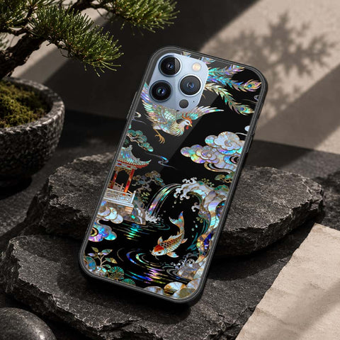 iPhone 13 Pro Max Cover - Pearl Dynasty Series - HQ Ultra Shine Premium Infinity Glass Soft Silicon Borders Case