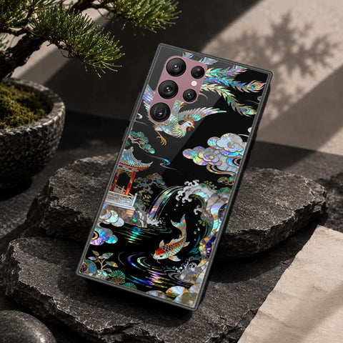 Samsung Galaxy S22 Ultra 5G Cover - Pearl Dynasty Series - HQ Ultra Shine Premium Infinity Glass Soft Silicon Borders Case