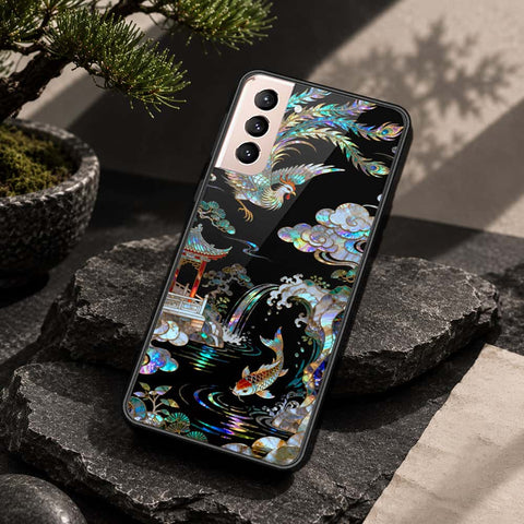 Samsung Galaxy S22 5G Cover - Pearl Dynasty Series - HQ Ultra Shine Premium Infinity Glass Soft Silicon Borders Case