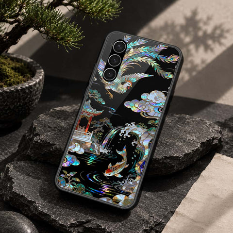 Samsung Galaxy S23 5G Cover - Pearl Dynasty Series - HQ Ultra Shine Premium Infinity Glass Soft Silicon Borders Case