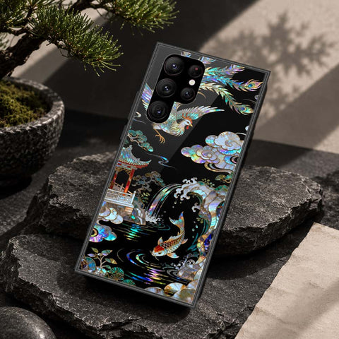 Samsung Galaxy S23 Ultra 5G Cover - Pearl Dynasty Series - HQ Ultra Shine Premium Infinity Glass Soft Silicon Borders Case