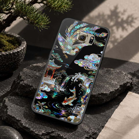 Samsung Galaxy S6 Cover - Pearl Dynasty Series - HQ Ultra Shine Premium Infinity Glass Soft Silicon Borders Case