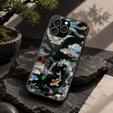 IPhone 15 Pro Cover - Pearl Dynasty Series - HQ Ultra Shine Premium Infinity Glass Soft Silicon Borders Case