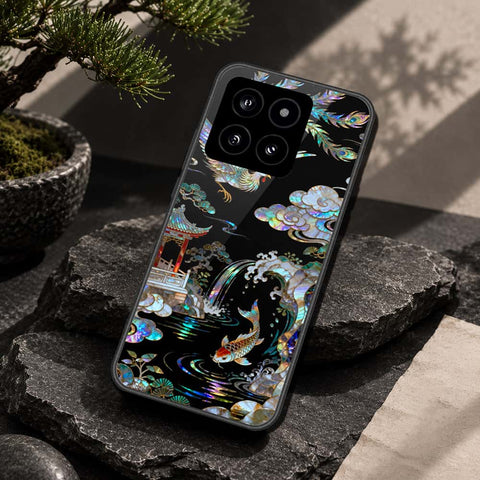 Xiaomi 14 Cover - Pearl Dynasty Series - HQ Ultra Shine Premium Infinity Glass Soft Silicon Borders Case