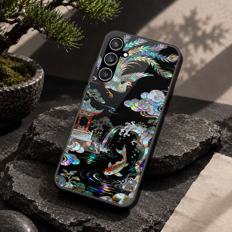Samsung Galaxy S23 FE Cover - Pearl Dynasty Series - HQ Ultra Shine Premium Infinity Glass Soft Silicon Borders Case