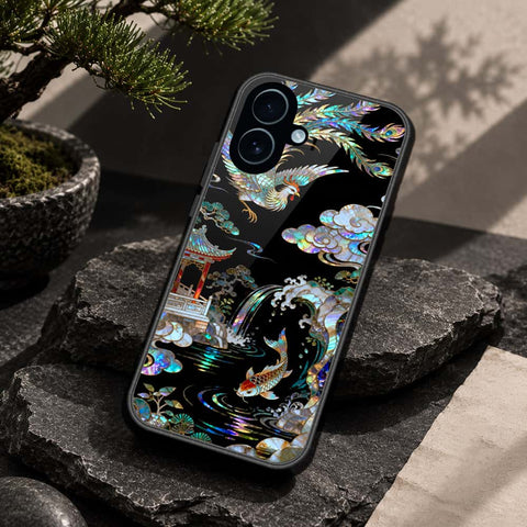iPhone 18 - Pearl Dynasty Series - HQ Ultra Shine Premium Infinity Glass Soft Silicon Borders Case