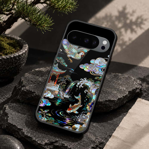 Google Pixel 9 Pro Cover - Pearl Dynasty Series - HQ Ultra Shine Premium Infinity Glass Soft Silicon Borders Case