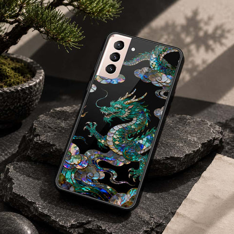 Samsung Galaxy S21 5G Cover - Pearl Dynasty Series - HQ Ultra Shine Premium Infinity Glass Soft Silicon Borders Case
