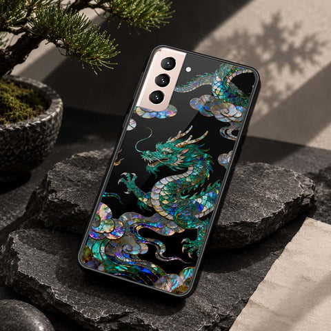 Samsung Galaxy S21 Plus 5G Cover - Pearl Dynasty Series - HQ Ultra Shine Premium Infinity Glass Soft Silicon Borders Case