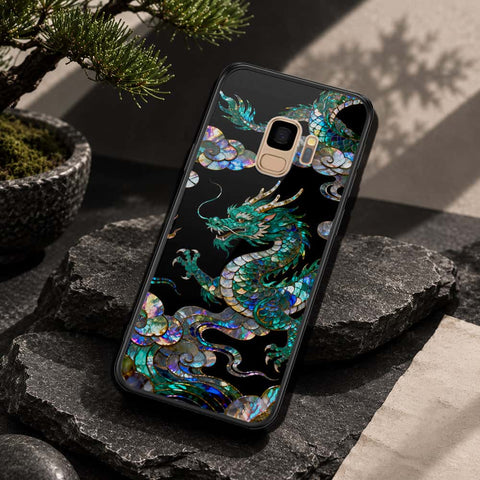 Samsung Galaxy S9 Cover - Pearl Dynasty Series - HQ Ultra Shine Premium Infinity Glass Soft Silicon Borders Case