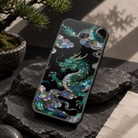 Samsung Galaxy J7 2015 Cover - Pearl Dynasty Series - HQ Ultra Shine Premium Infinity Glass Soft Silicon Borders Case
