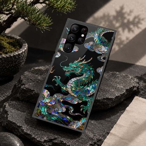 Samsung Galaxy S23 Ultra 5G Cover - Pearl Dynasty Series - HQ Ultra Shine Premium Infinity Glass Soft Silicon Borders Case