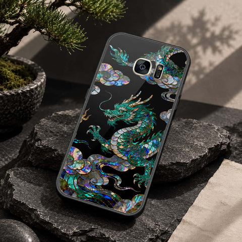 Samsung Galaxy S7 Cover - Pearl Dynasty Series - HQ Ultra Shine Premium Infinity Glass Soft Silicon Borders Case