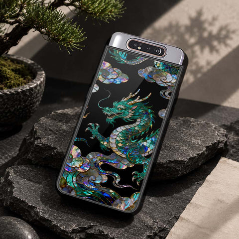 Samsung Galaxy A80 Cover - Pearl Dynasty Series - HQ Ultra Shine Premium Infinity Glass Soft Silicon Borders Case