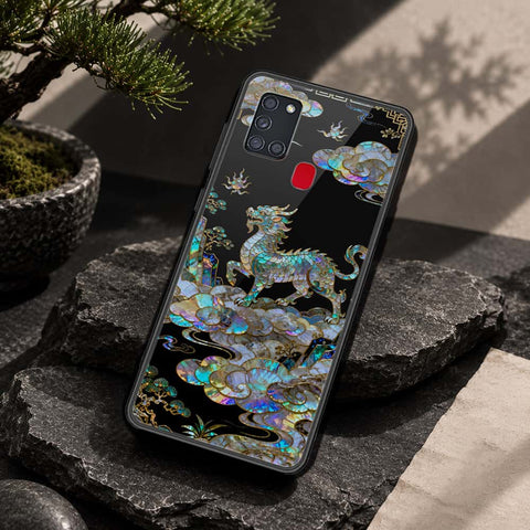 Samsung Galaxy A21s Cover - Pearl Dynasty Series - HQ Ultra Shine Premium Infinity Glass Soft Silicon Borders Case