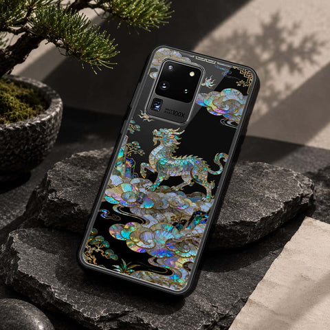Samsung Galaxy S20 Ultra Cover - Pearl Dynasty Series - HQ Ultra Shine Premium Infinity Glass Soft Silicon Borders Case