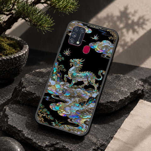 Samsung Galaxy M31 Cover - Pearl Dynasty Series - HQ Ultra Shine Premium Infinity Glass Soft Silicon Borders Case
