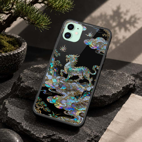 iPhone 11 - Pearl Dynasty Series - HQ Ultra Shine Premium Infinity Glass Soft Silicon Borders Case