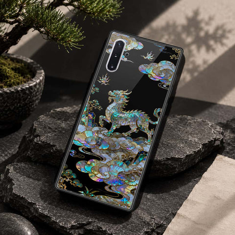 Samsung Galaxy Note 10 Plus Cover - Pearl Dynasty Series - HQ Ultra Shine Premium Infinity Glass Soft Silicon Borders Case