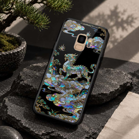 Samsung Galaxy S9 Cover - Pearl Dynasty Series - HQ Ultra Shine Premium Infinity Glass Soft Silicon Borders Case