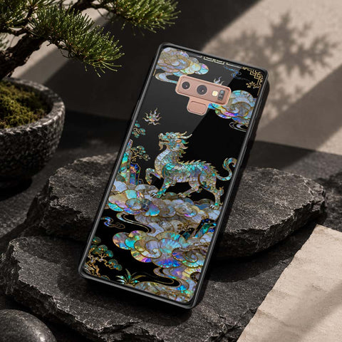 Samsung Galaxy Note 9 Cover - Pearl Dynasty Series - HQ Ultra Shine Premium Infinity Glass Soft Silicon Borders Case