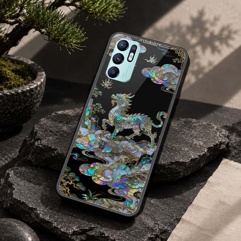 Oppo Reno 6 Cover - Pearl Dynasty Series - HQ Ultra Shine Premium Infinity Glass Soft Silicon Borders Case