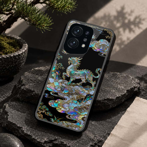 Oppo Find X5 Cover - Pearl Dynasty Series - HQ Ultra Shine Premium Infinity Glass Soft Silicon Borders Case