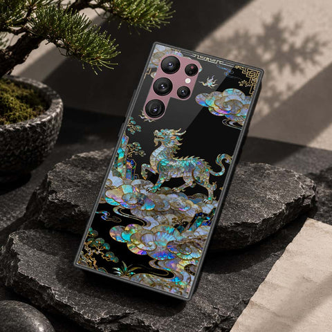 Samsung Galaxy S22 Ultra 5G Cover - Pearl Dynasty Series - HQ Ultra Shine Premium Infinity Glass Soft Silicon Borders Case