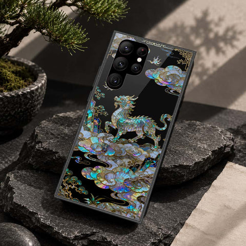Samsung Galaxy S23 Ultra 5G Cover - Pearl Dynasty Series - HQ Ultra Shine Premium Infinity Glass Soft Silicon Borders Case