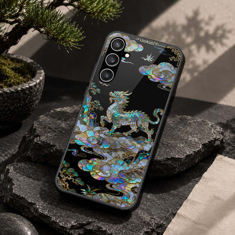 Samsung Galaxy S23 FE Cover - Pearl Dynasty Series - HQ Ultra Shine Premium Infinity Glass Soft Silicon Borders Case
