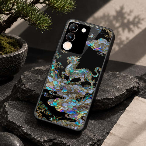 Vivo V29e Cover - Pearl Dynasty Series - HQ Ultra Shine Premium Infinity Glass Soft Silicon Borders Case