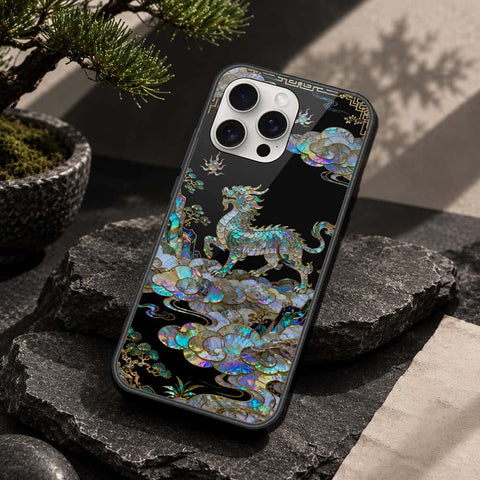iPhone 16 Pro Max - Pearl Dynasty Series - HQ Ultra Shine Premium Infinity Glass Soft Silicon Borders Case
